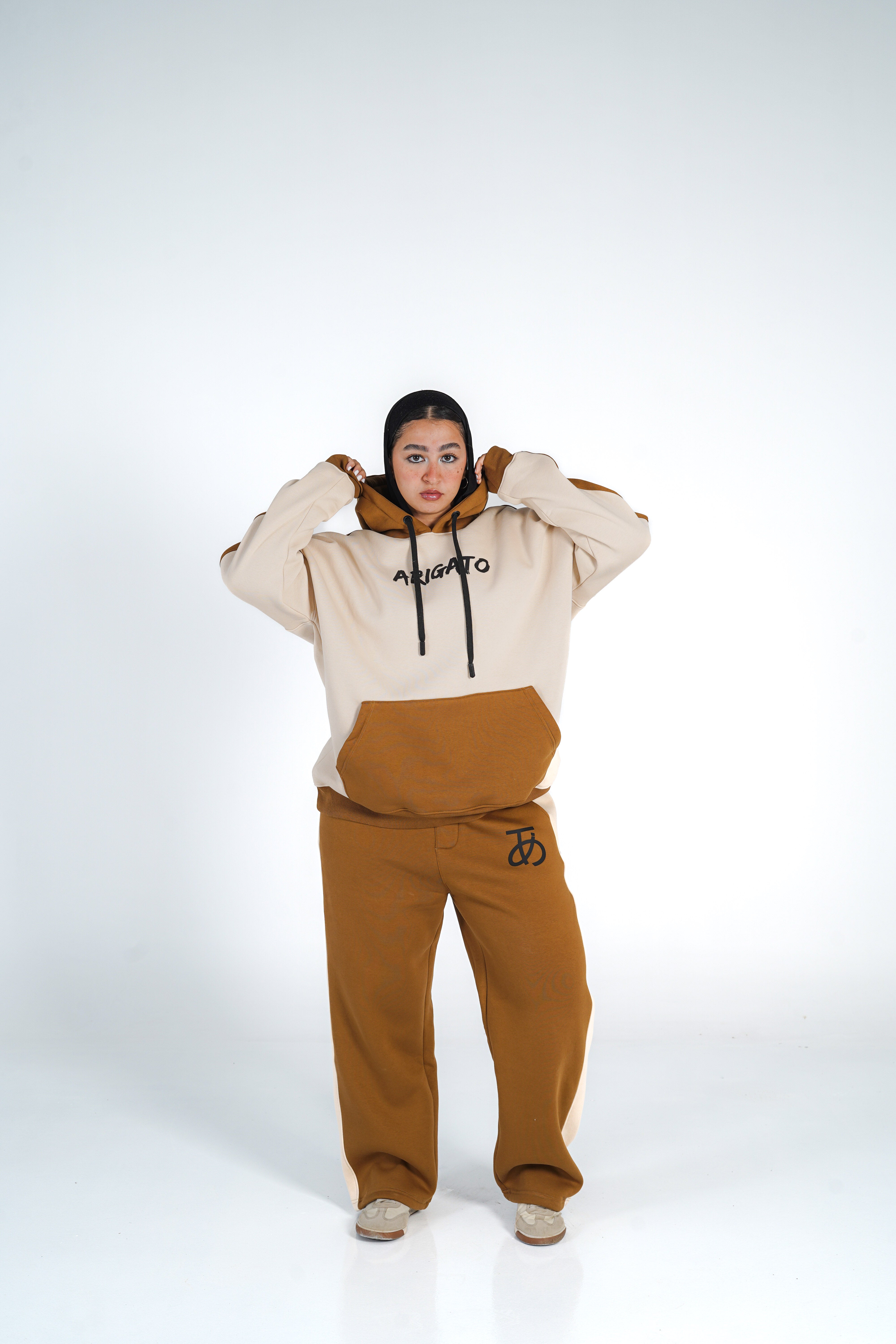 Arigato Set OverSize Hoodi WideLegs Pants Two Tone