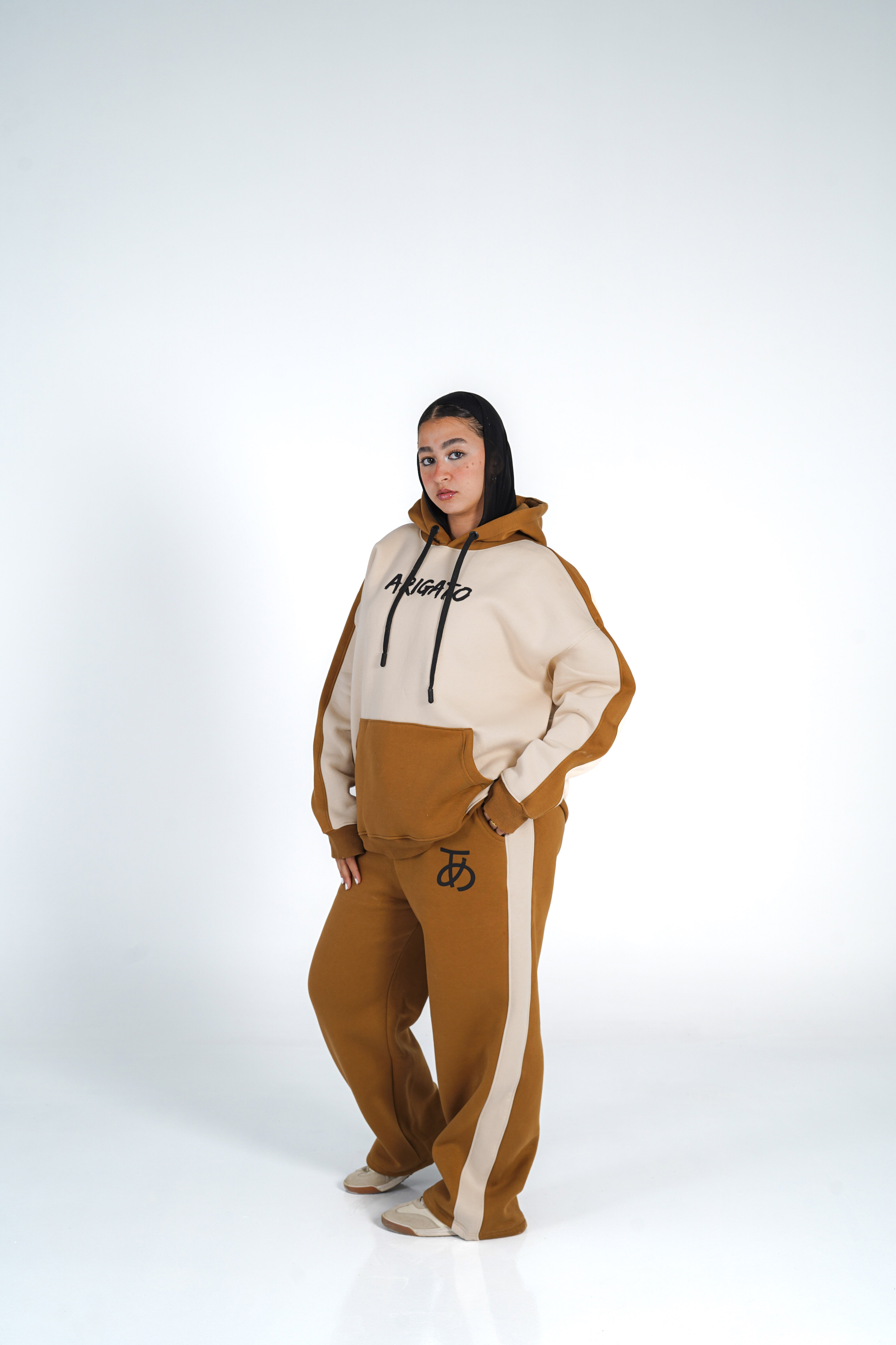 Arigato Set OverSize Hoodi WideLegs Pants Two Tone