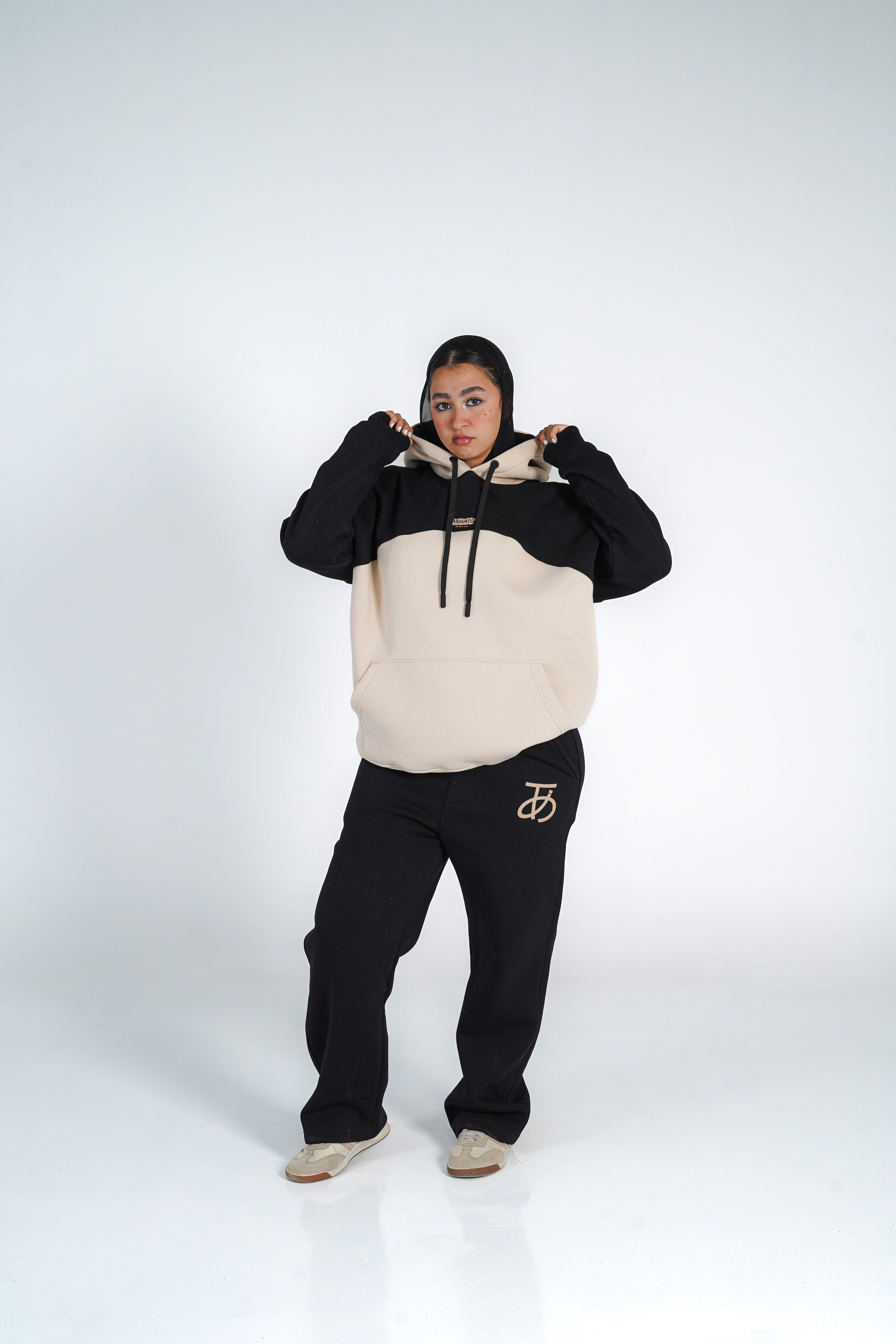 Arigato Set OverSize Hoodi WideLegs Pants Two Tone