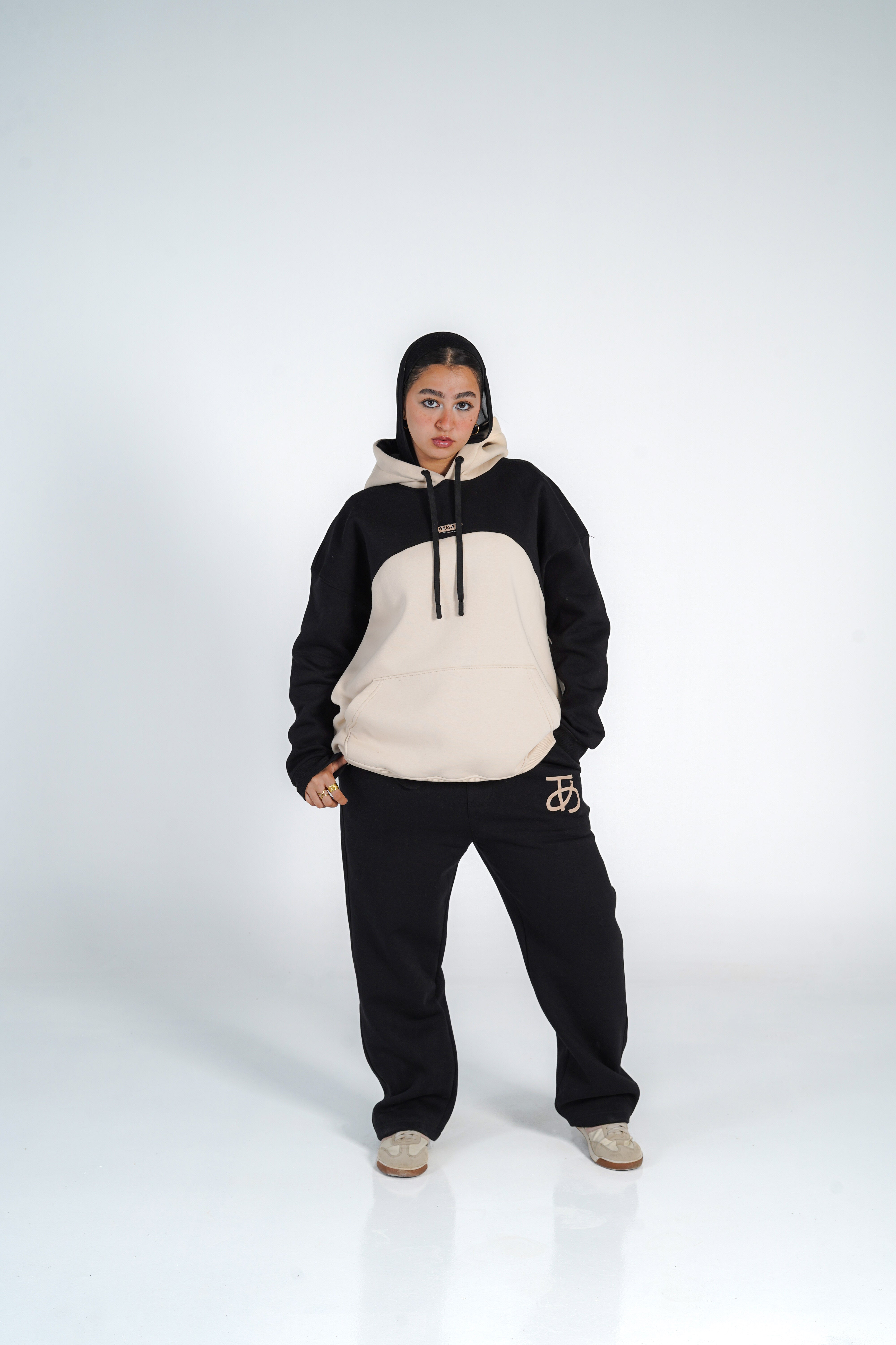 Arigato Set OverSize Hoodi WideLegs Pants Two Tone